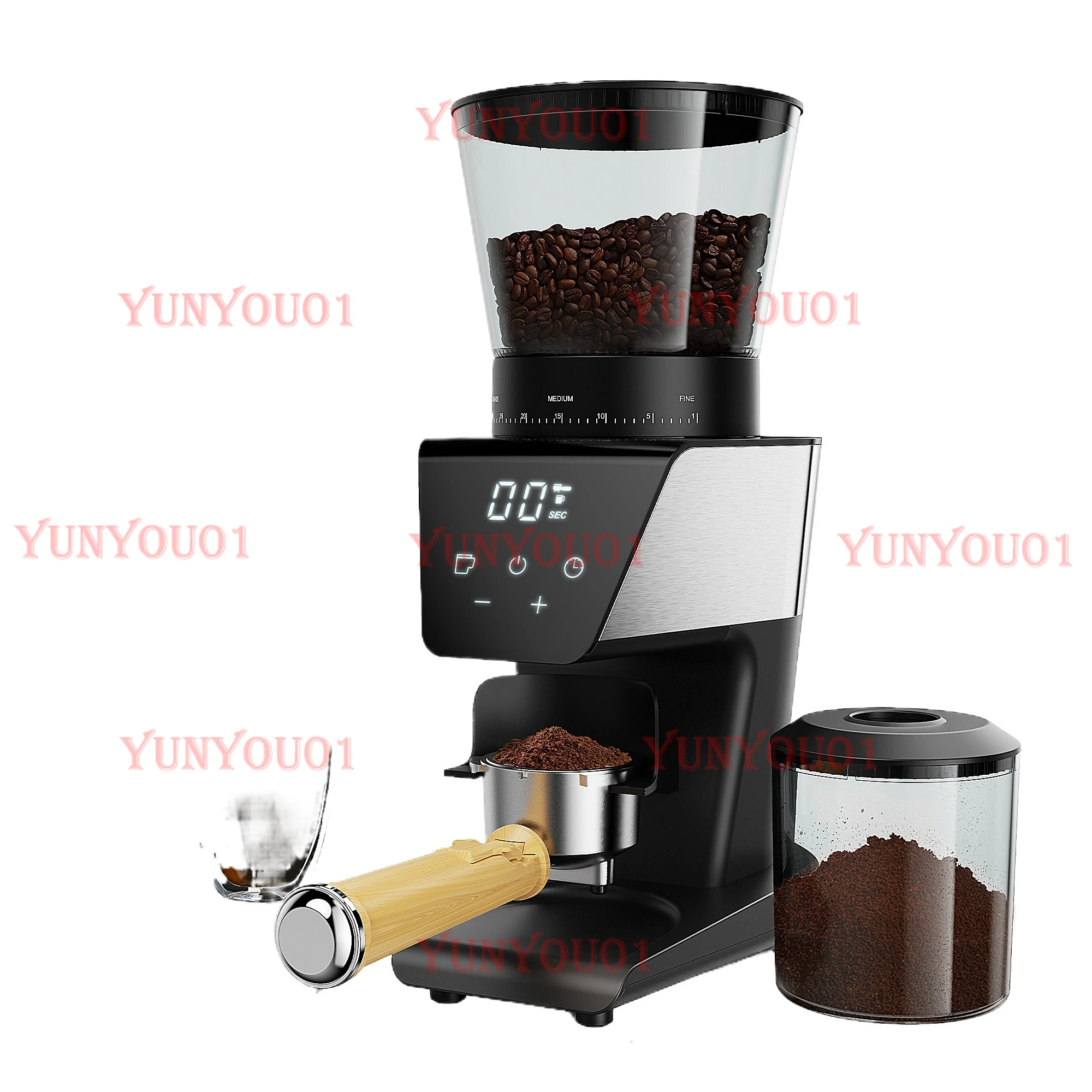 

Automatic Burr Mill Electric Coffee Grinder, Featuring 30 Gears for Grinding Espresso and American Coffee, with Magneti