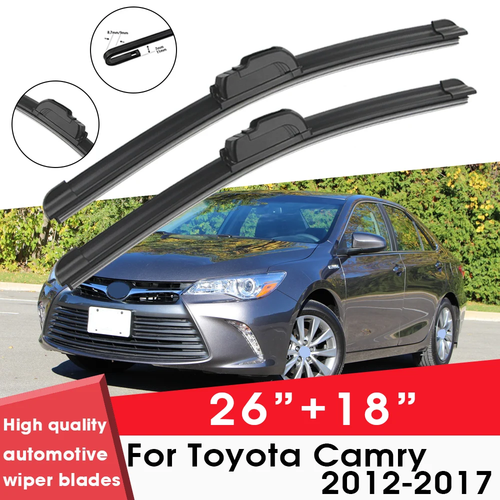 

Car Wiper Blade Blades For Toyota Camry 2012-2017 26"+18" Windshield Windscreen Clean Rubber Silicon Cars Wipers Accessories