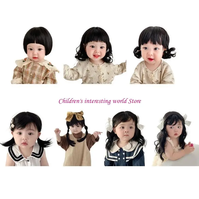 

Rayon Hat Headwear Girls Short Hair Hat Kids Curly Hat Rayon Hair Hat Kids Photograph for Kids 425F