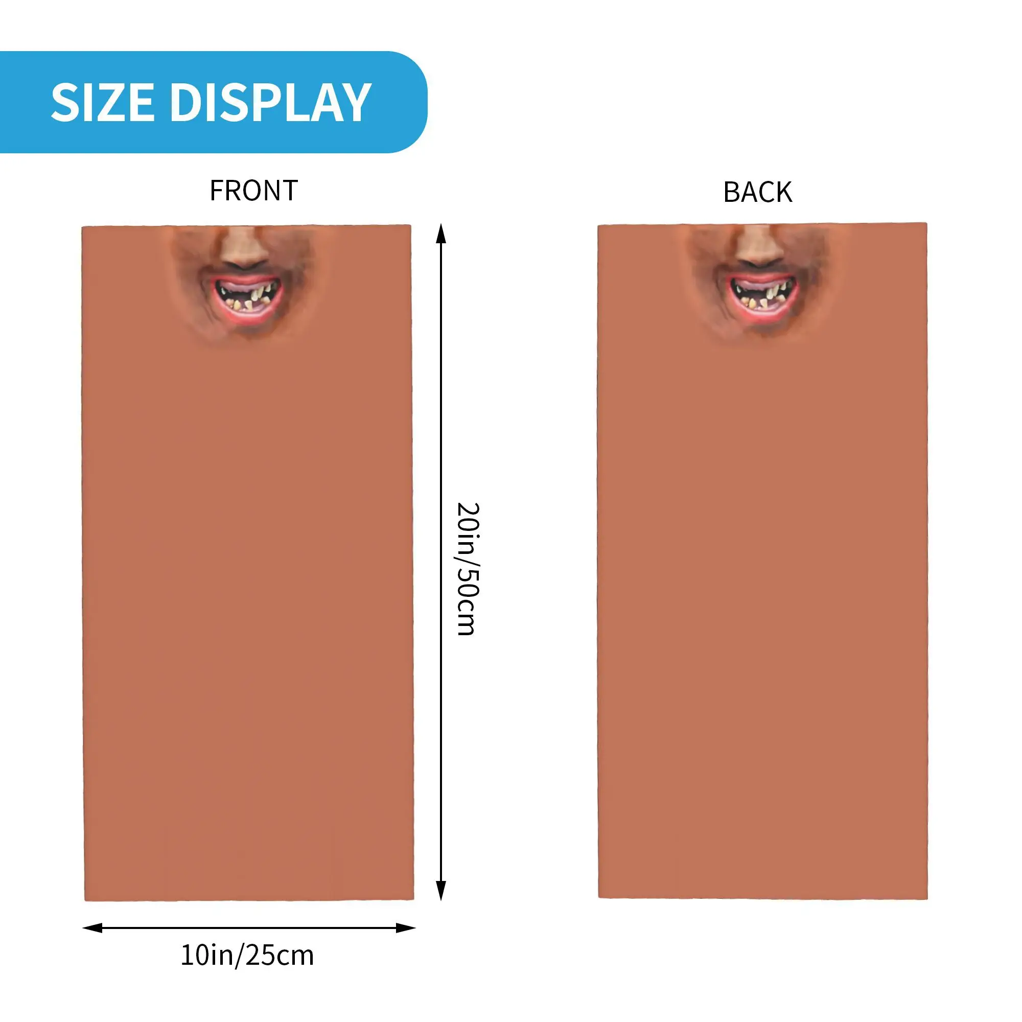 Humorous Face Covering Featuring Mouth, Lips And Teeth Design Suitable for Motorcycle Clubs This Versatile Neck Scarf