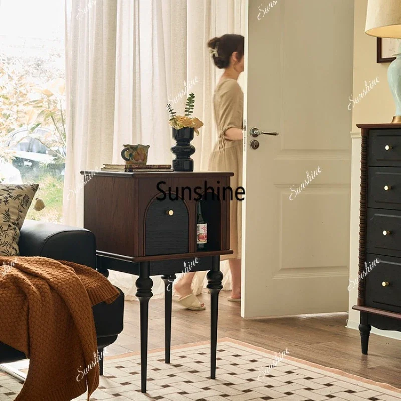 French retro solid wood sofa edge few living room decorative cabinet entrance corner fewTJ