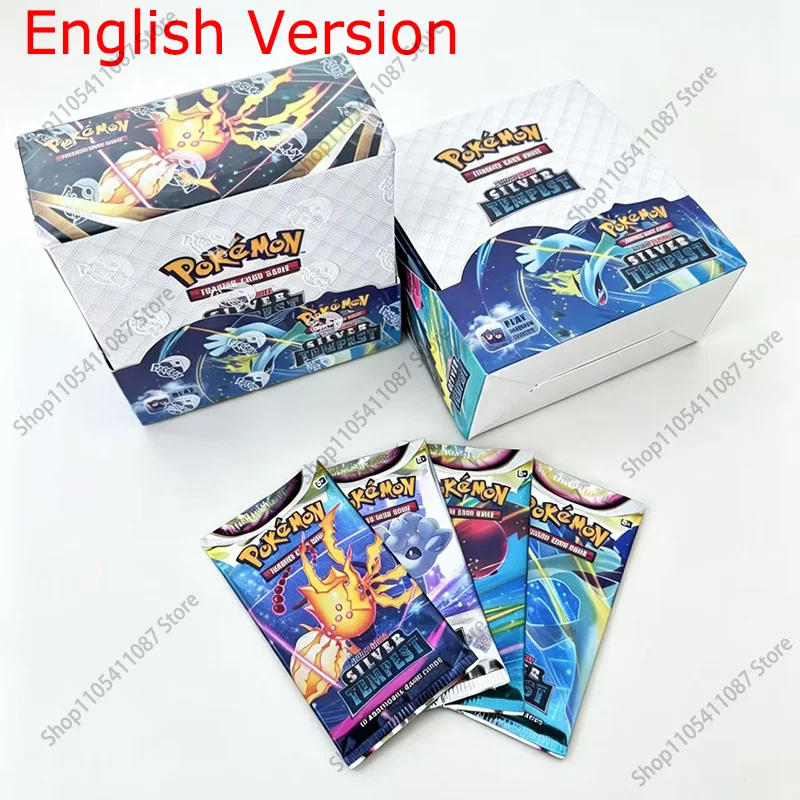 **360Pcs Pokémon Card Sword Shield Silver Tempest Booster Packs English TCG Trading Cards Game Collection Toys Birthday Gift