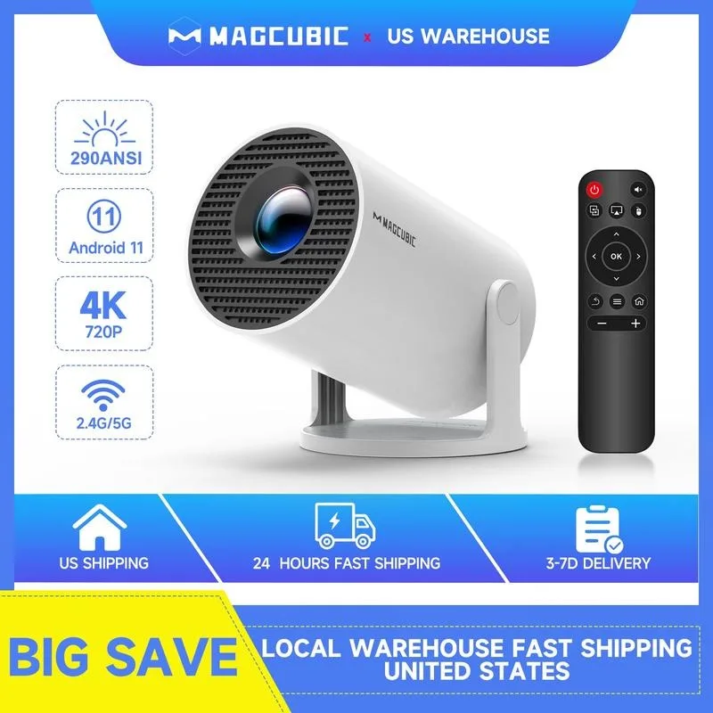 

Magcubic 4K HY300 Pro Portable Projector Native 1280*720P Android 11 Dual Wifi6 290ANSI Built-in Speaker&Appstore