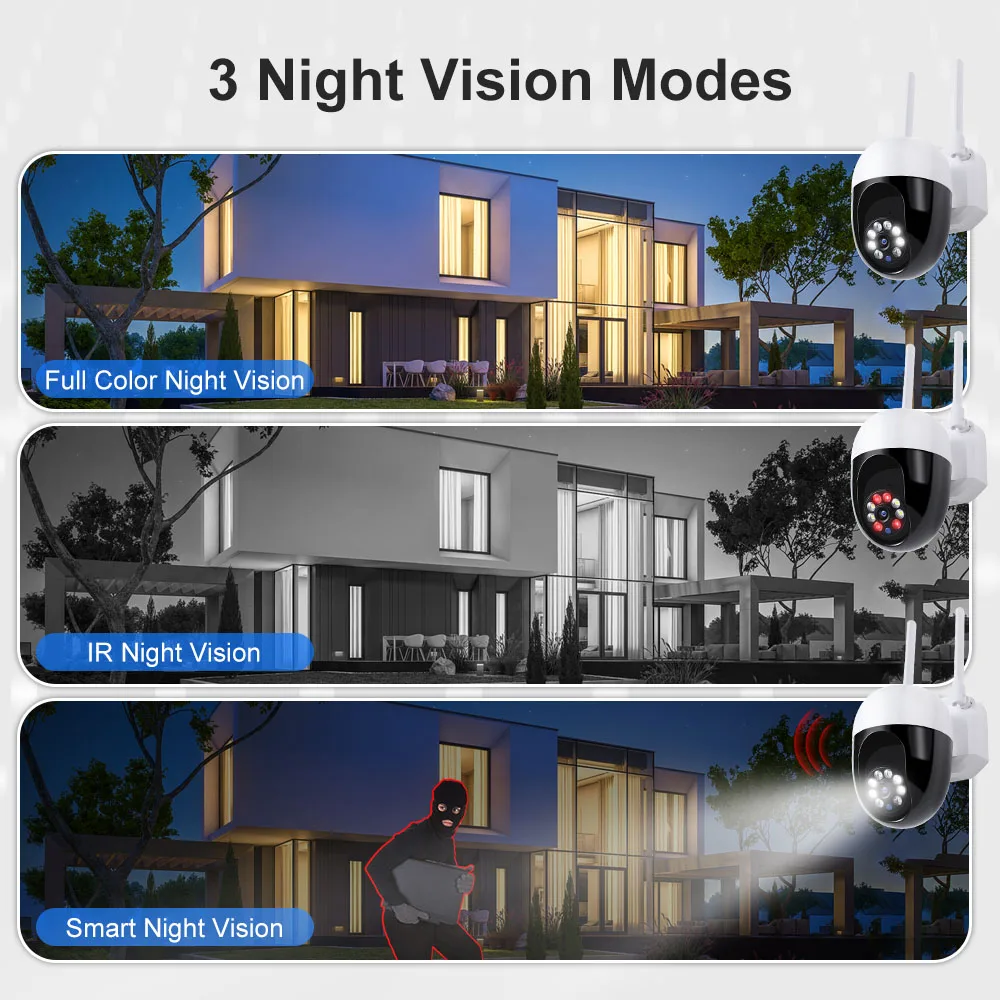 5MP 5G Surveillance Camera IP Camera HD AI Human Tracking Outdoor Waterproof Night Vision Wifi Smart Full Color Security Monitor