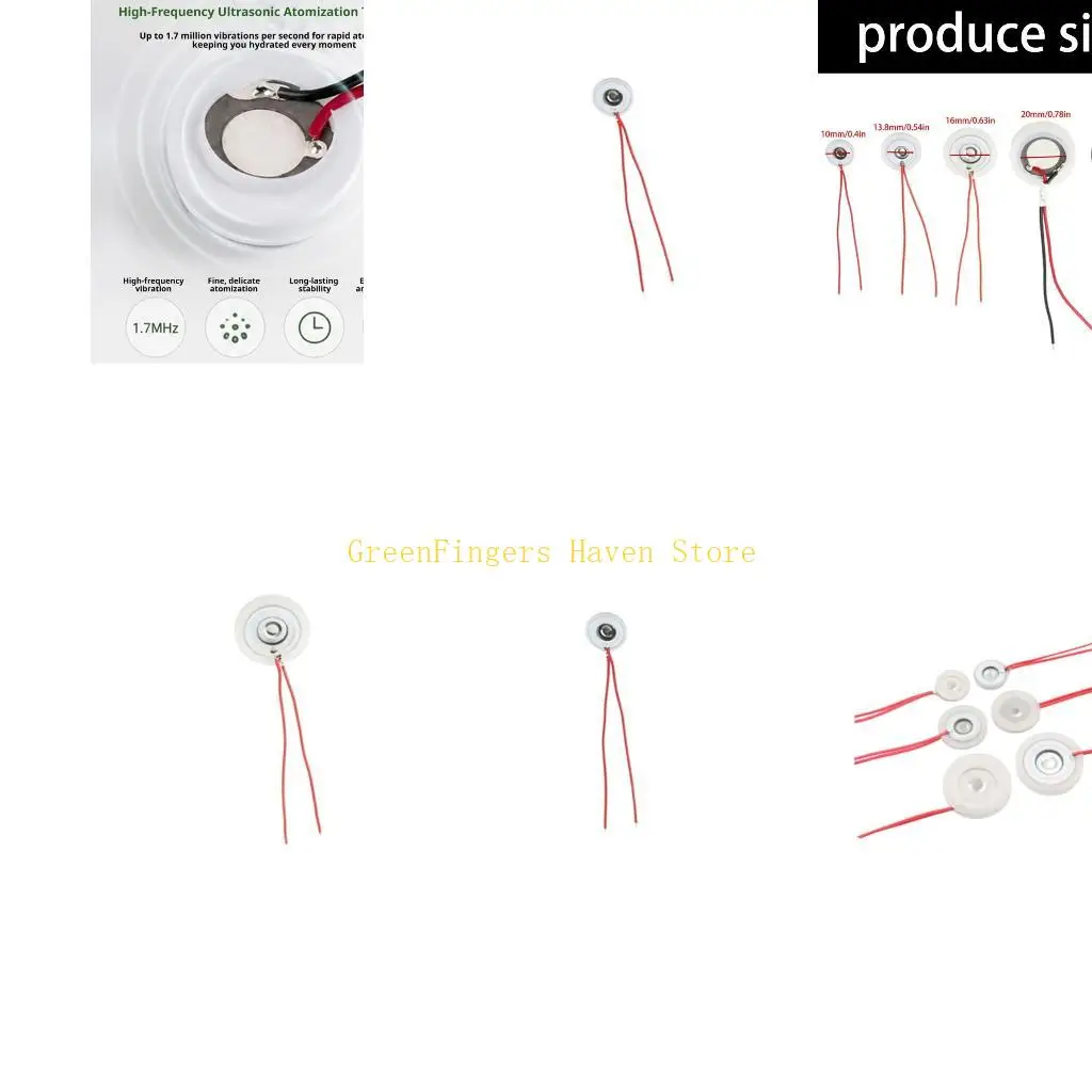 F68D 1.7Mhz 2.4Mhz 3.0Mhz Piezoelectric Ceramic Disc, DC24V Two Wire Misting with Fine Atomization for Replacement and DIY