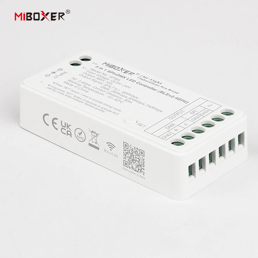 Miboxer 5 in 1 SPI DMX LED Controller WiFi BLE 2.4G Single Color CCT RGB RGBW RGBCCT Smart APP TUYA Pixel LED Strip WS2812B 2811
