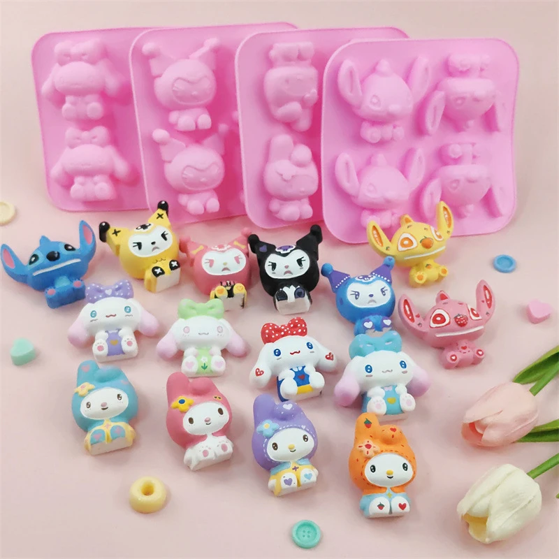 

Stitch Sanrio Hello Kitty Chocolate Mould Miniso Disney Cute Candy Mousse Biscuit Cake Mold Food Grade Cookie Cutter Baking Tool