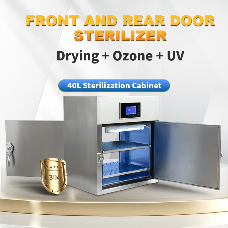 Ql uv  disinfection cabinet stainless steel pass through double doors disinfecting cabinets rapid disinfection