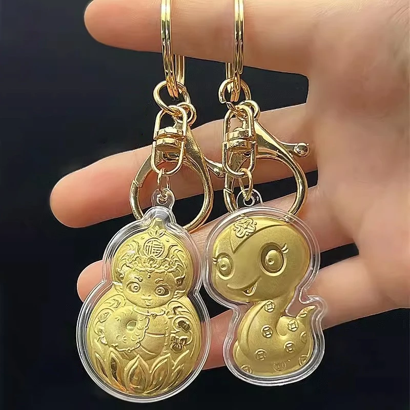 2025 Snake Keychain New Year Of Chinese Zodiac Snake Lucky Pendant Creative Women Men Bag Wealth Hanging Gift Deocoration