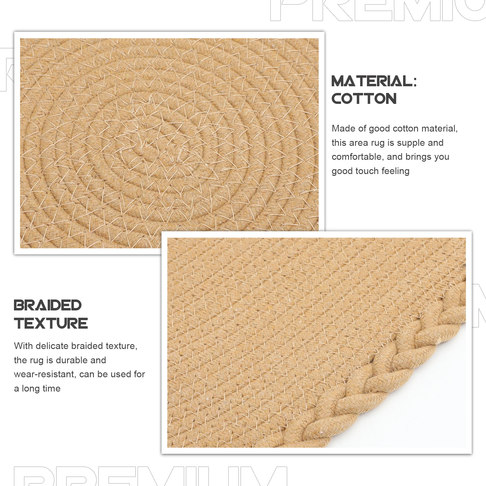 

Cotton Thread Cushion Handwoven Durable Indoor Rugs Entrance Mats Non Slip Bedroom Living Room Floor Pads Decorative Home