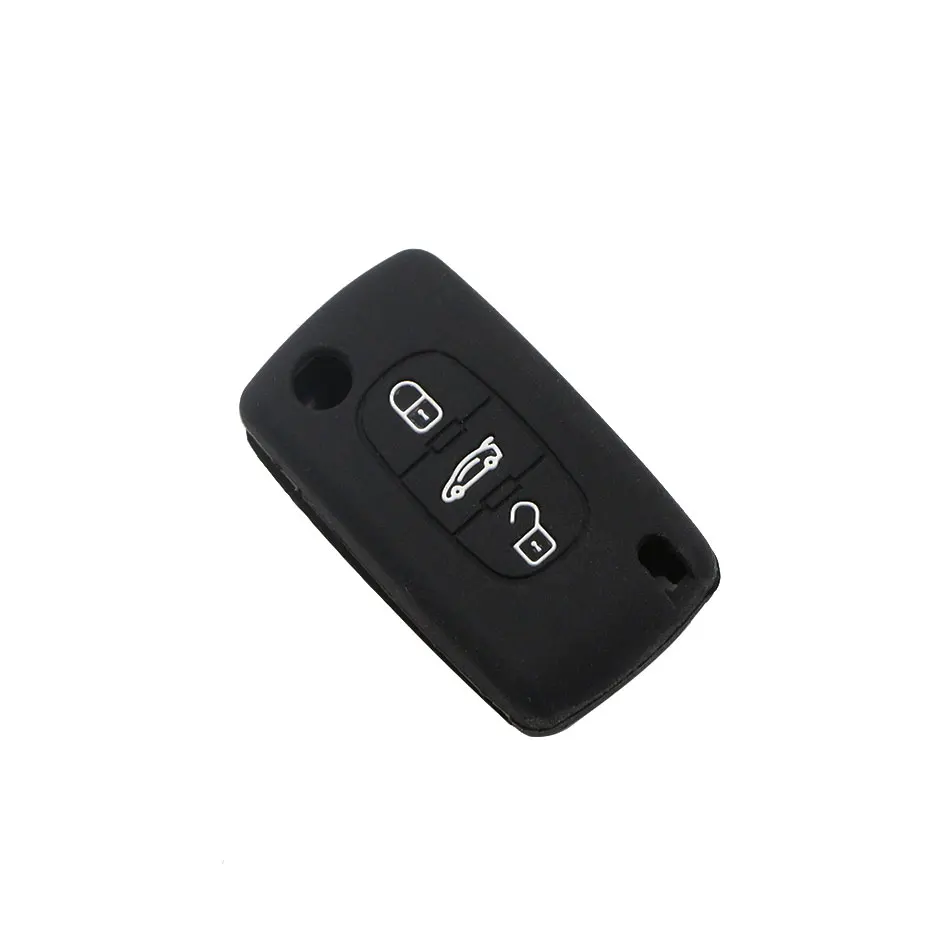 Flip Fob Folding Remote Silicon Key Case for Peugeot 306 407 807 Partner Citroen C2 C3 C4 C6 Berlingo Remote Fob Case 2 Button