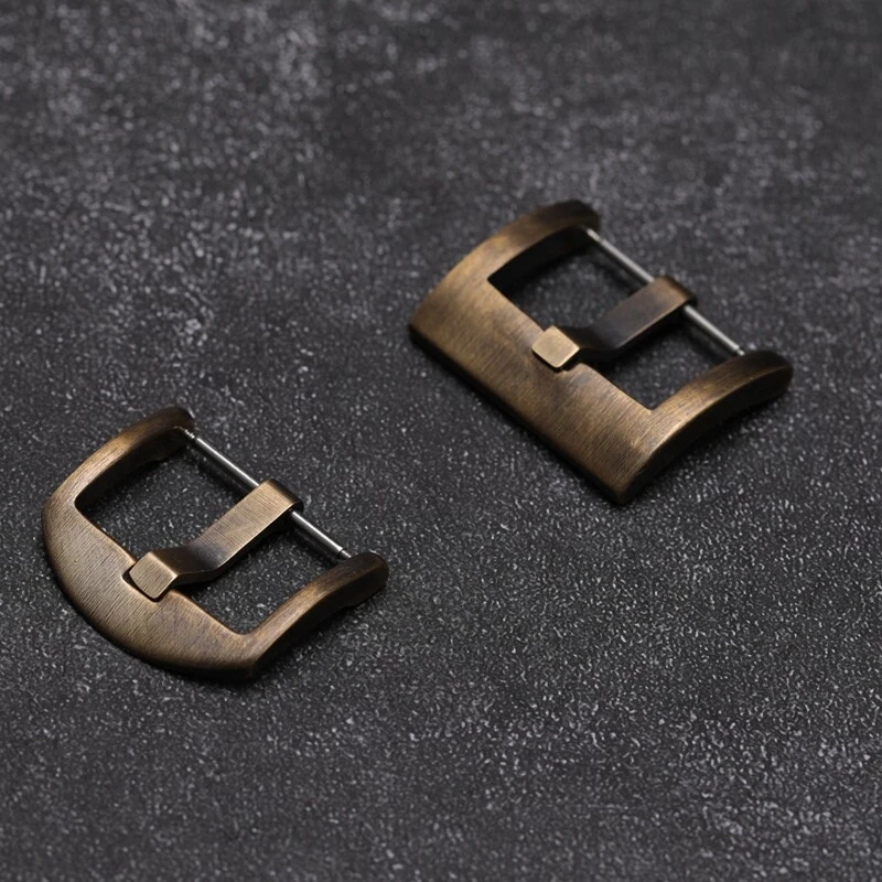 Aged Oxidized Cusn8 Bronze Watch Buckle - 18-26mm Universal Buckle for Pure Copper Watches & Leather Straps