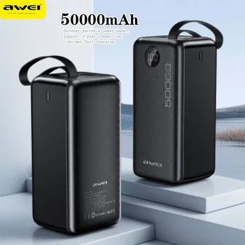 Awei P36K 22.5W 50000mAh Power Bank External Battery Power Bank with 12 Fast Charging for 12 13 14 14 Pro Max Smartphone