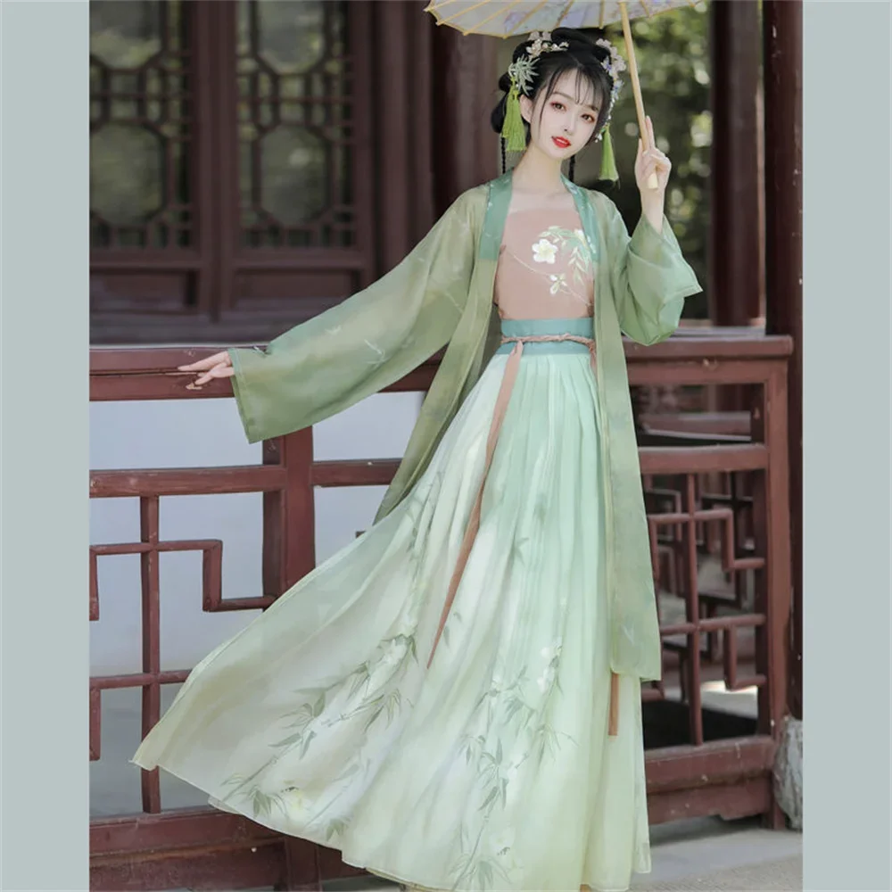 Robe Hanfu traditionnelle chinoise vintage pour femmes, robe de danse de scène, ensembles de princesse doumprimé floral élégant