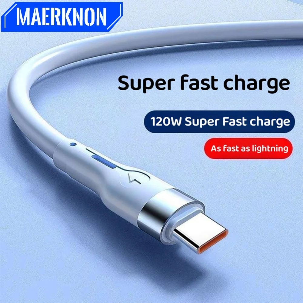 

6A 120W USB Type C Super Fast Cable For Huawei Mate 40 30 Xiaomi Samsung Fast Charging USB C Charger Cable Data Cord 1m 1.5m 2m