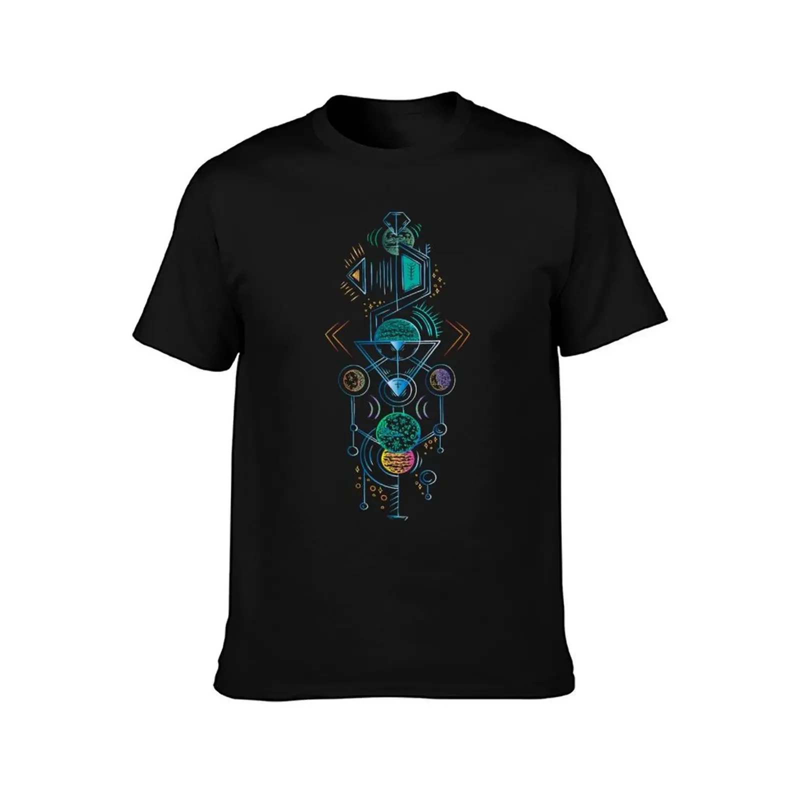 Bright Planets - Sacred Geometry T-Shirt Clothing korean fashion cheap stuff black t-shirts for men