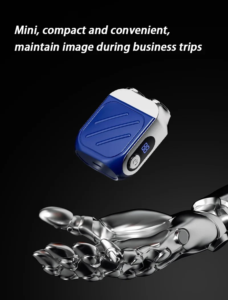 Lenovo Electric Razor IPX7 Waterproof Ultra-clean Mini Dual-head Magnetic Shaving Portable Digital Display Electric Beard Shaver