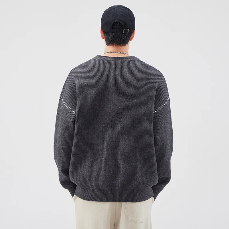 ฤดูใบไม้ผลิฤดูใบไม้ร่วงเสื้อกันหนาวผู้ชายStreetwearแฟชั่นหลวมสบายๆถักเสื้อกันหนาวผู้หญิงOversizeคู่เสื้อกันหนาวคริสต์มาส