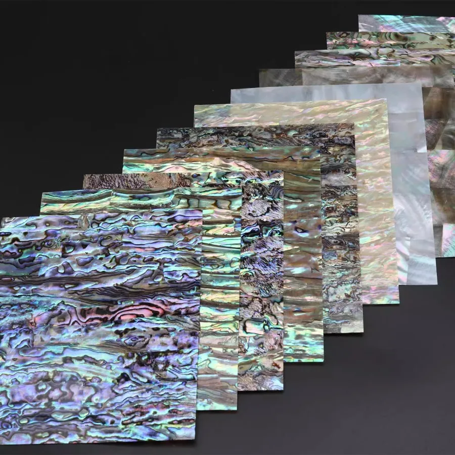 Natural Paua Abalone Flat Shell Inlay Material Slab Mother of Pearl Inlay Veneer Luthier Supply DIY Project Handicraft Materials