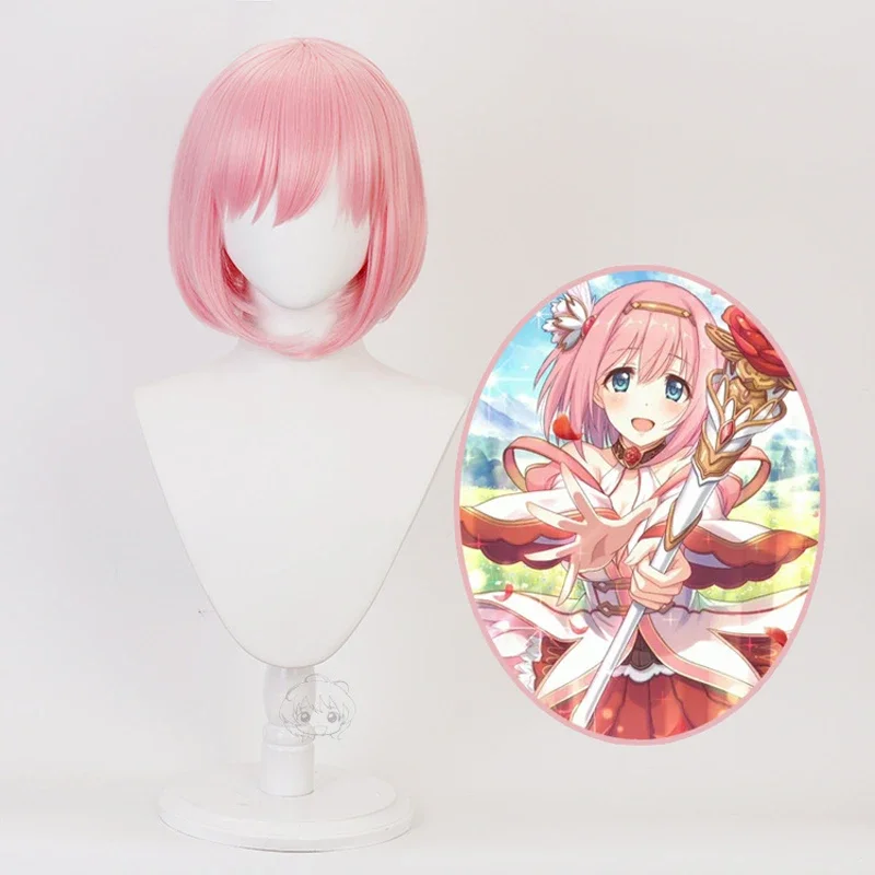 Game Princess Connect! Re:Dive Cosplay Wigs Kusano Yui Pink Synthetic Hair Anime role play Wig for Halloween Party + Wig Cap