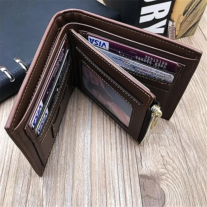 Foto personalizada, regalo personalizado para el día del padre, billetera para hombre con cremallera, bolsillo Interior para monedas, billeteras con imagen para él, tarjetero