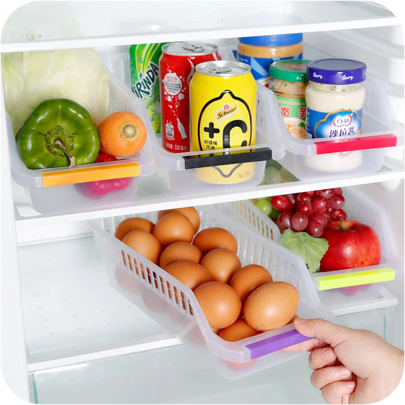 Refrigerator Storage Box Plastic Drawer Style Egg Box Food Freezer Box Kitchen Storage Box Fresh Keeping Transparent Storage Box