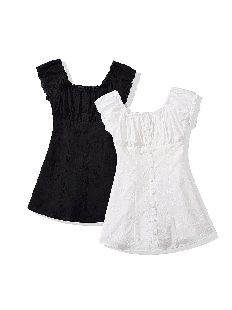 

OUROPEAN ZTATION 2025 Summer New Woman Glamorous Dress Dresses Sophisticated Woman's O-Collar Top Ruffles Sleeveless Mini Skirt
