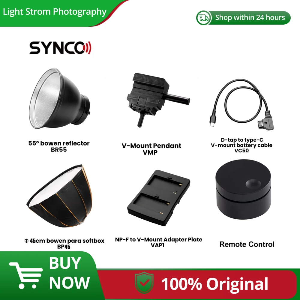 Аксессуары для освещения для фотосъемки SYNCO, софтбокс/рефлектор/кабель питания/переходное кольцо для SYNCO COLBOR CL60 CL100X CL220 Аксессуары для освещения для фотосъемки SYNCO, софтбокс/рефлектор/кабель питания/переходное кольцо для SYNCO COLBOR CL60 CL100X CL220