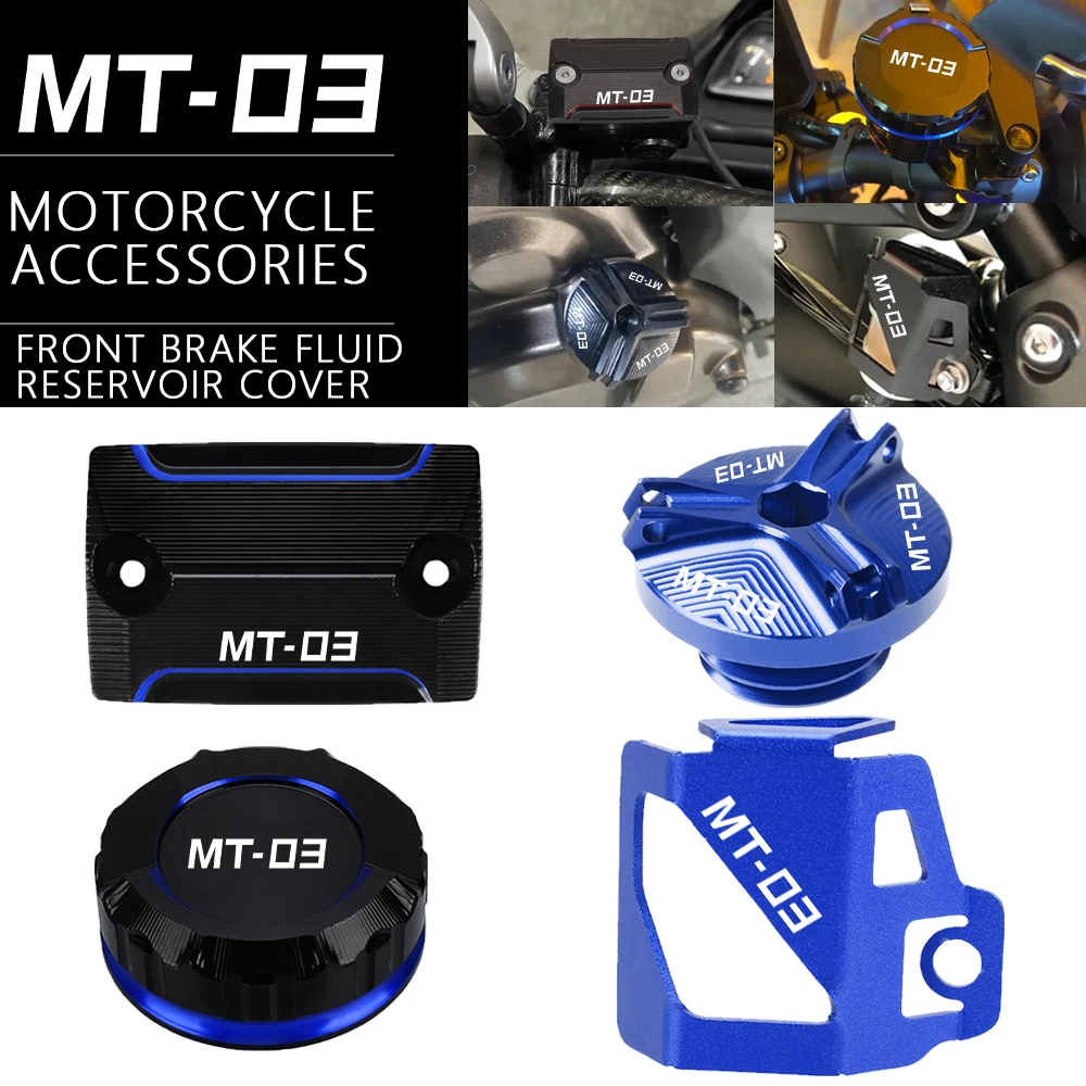 

Motorcycle Front Brake Fluid Reservoir Cover Engine Oil Cap For YAMAHA MT-03 2006-2012 Rear Master Cylinder Cap MT03 2015-2024