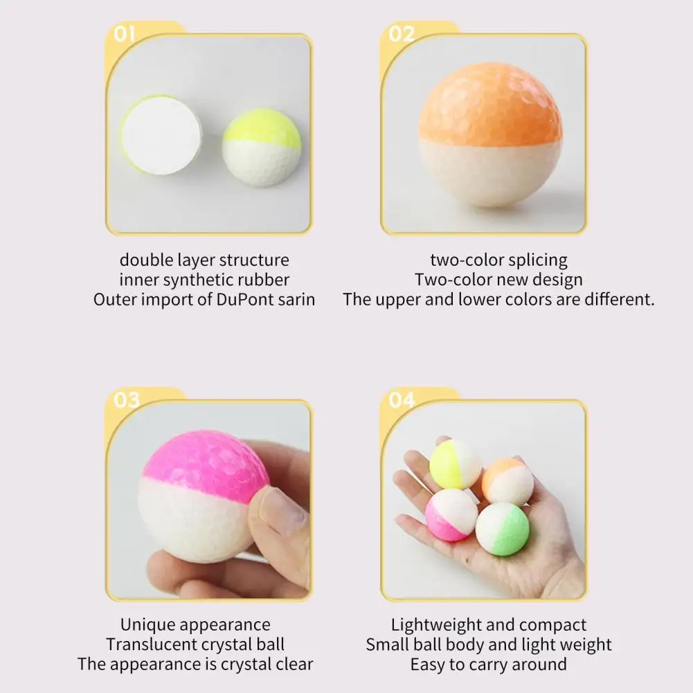 Appearance Golf Ball Colorful Lightweight Golf Balls for Control Unique Accessories for Golfers Gifts for Men on Birthdays