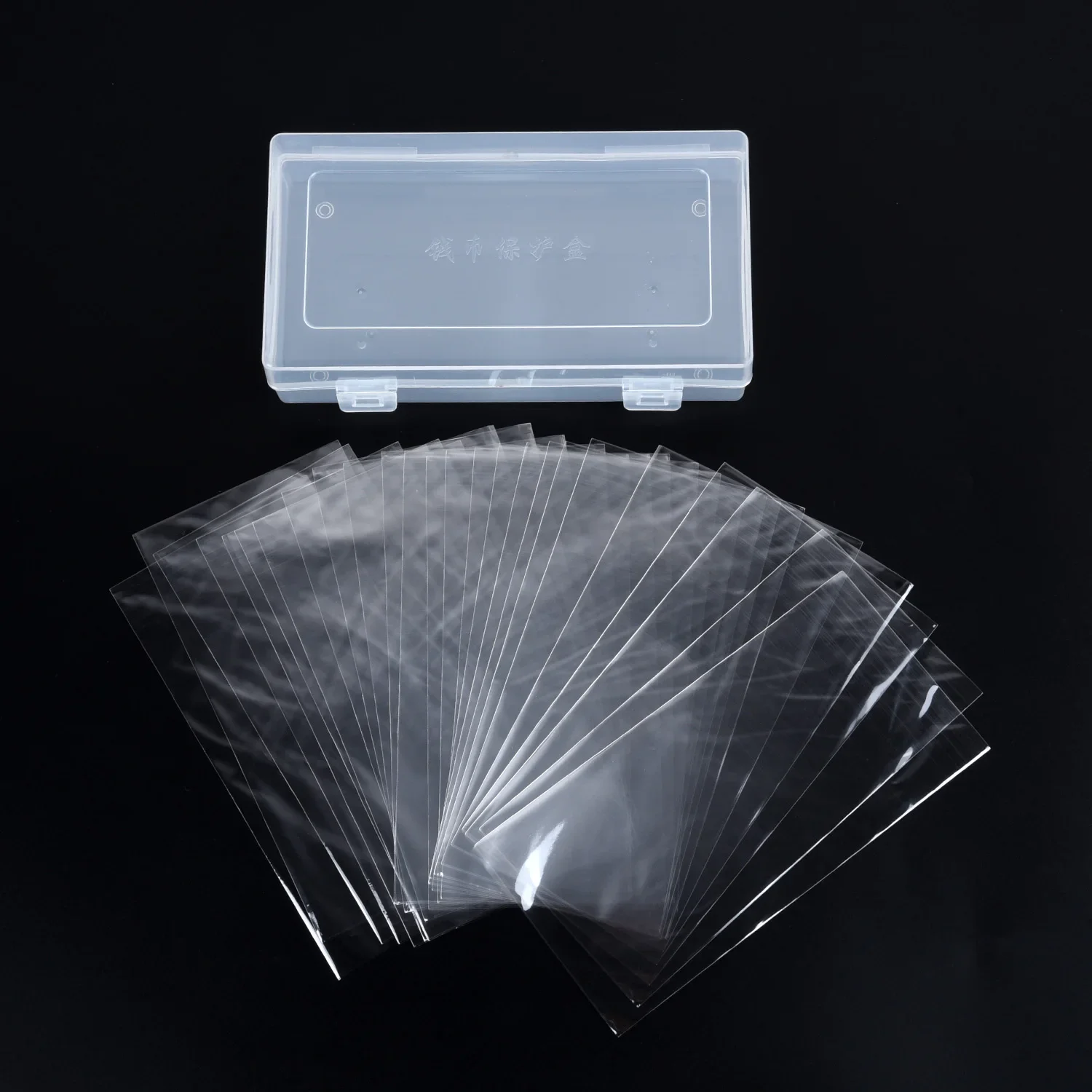 Plastic Protection bags Transparent Clear Flat pocket Banknotes Money Holder Reusable Decorative With storage box