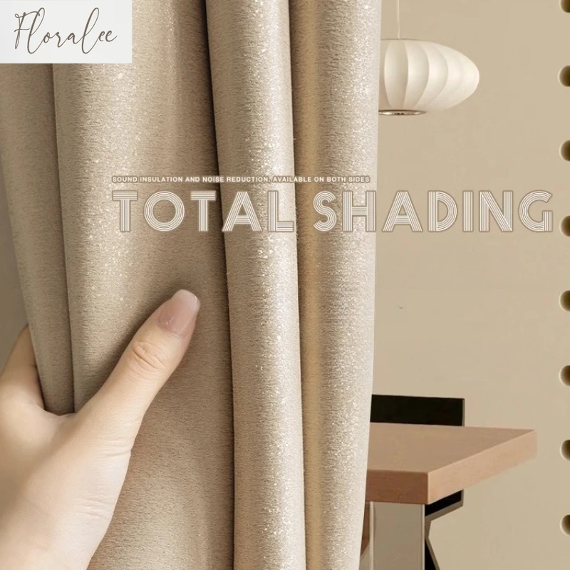 

Bedroom Full Blackout Curtains New Light Luxury Modern Simple Luxury Curtains for Living Room Soundproof Sunshade Cloth Custom