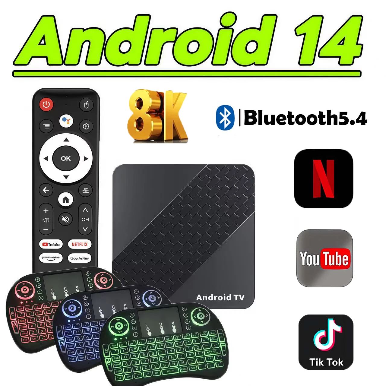 X10 8GB 128GB Android 14 TV Box RK3528 رباعي النواة 5G Wifi 8K Google Player Youtube Voice Media Player 4GB 64GB Set Top Box 2025