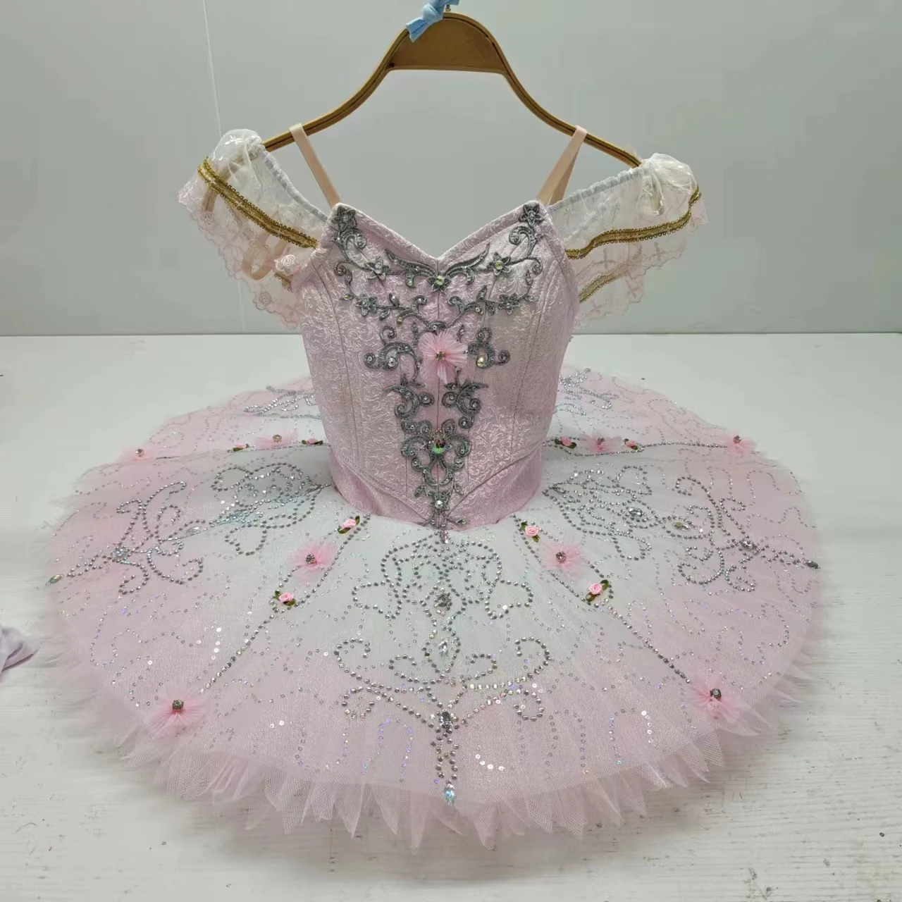 カスタマイズされたチュチュダンススカート,プロのフェアリードール,白鳥の湖,ピンクのグラデーション,スーパーフラッシュ,手作り,ハイエンド