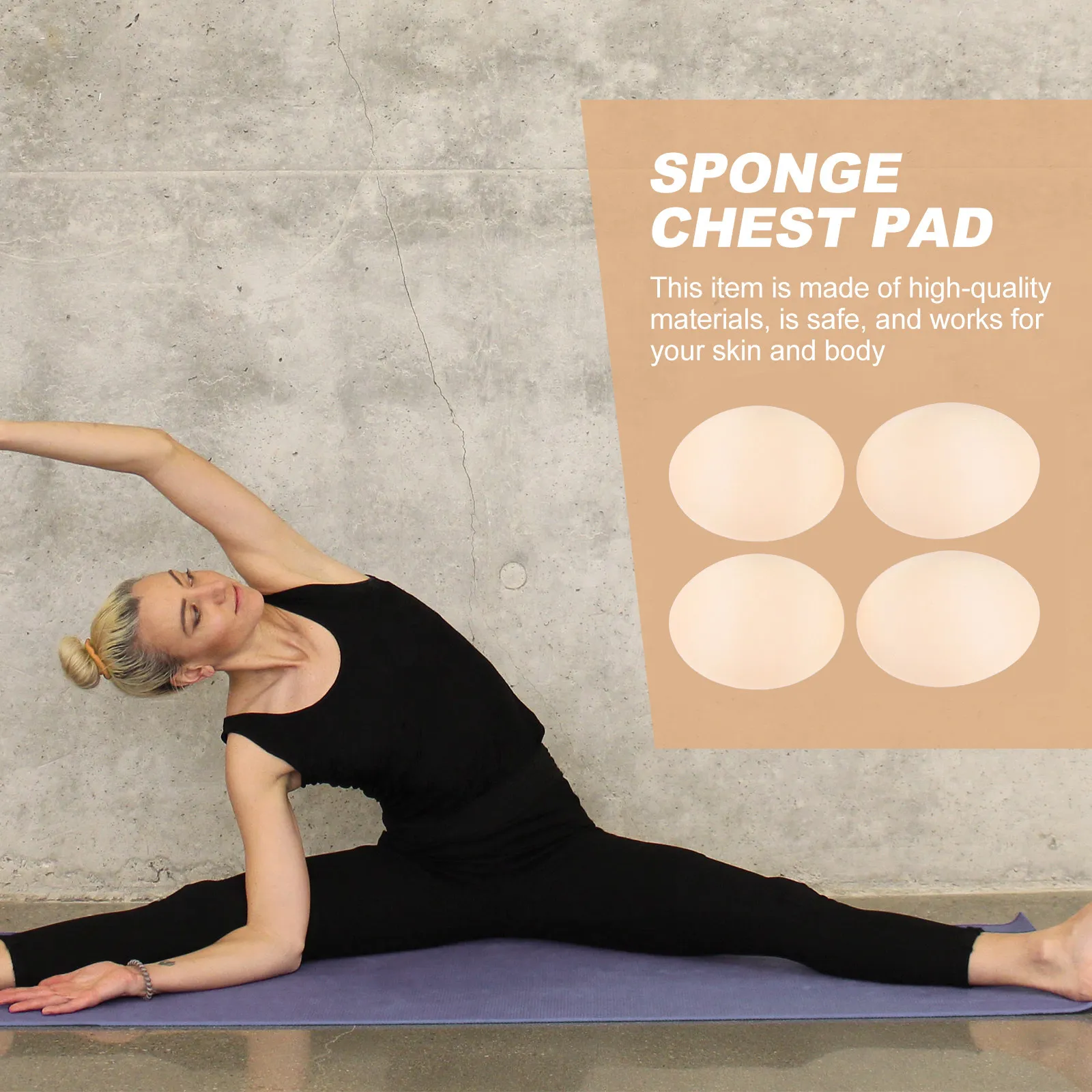 2Pairs Yoga Chest Pads Soft Sponge Bra Inserts for Sports Swimwear Tops Enhancement Inserts Sports Bra Pad Chest Pad Insert