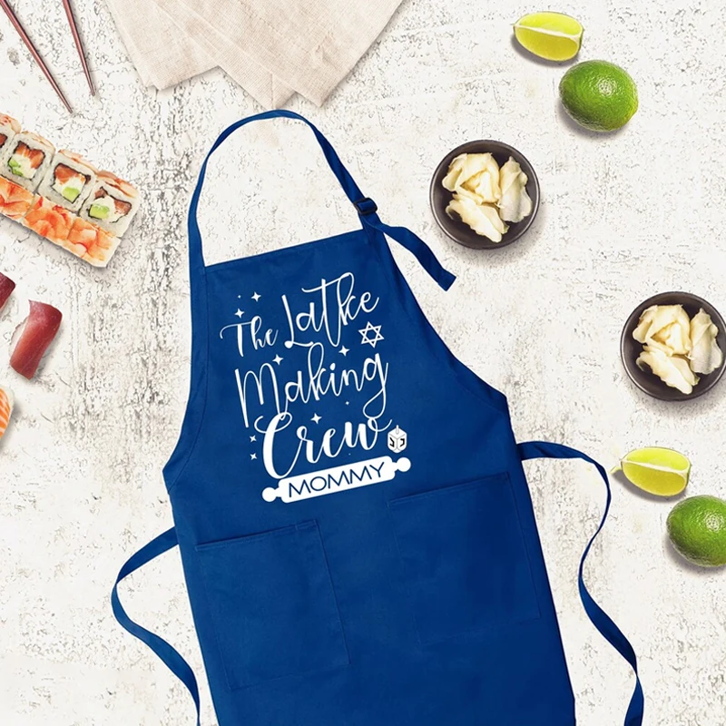 

Personalised Name Hanukkah Blue Apron The Latke Making Crew Chanukah Party Jewish Holiday Gifts Home Kitchen Decoration Supplies