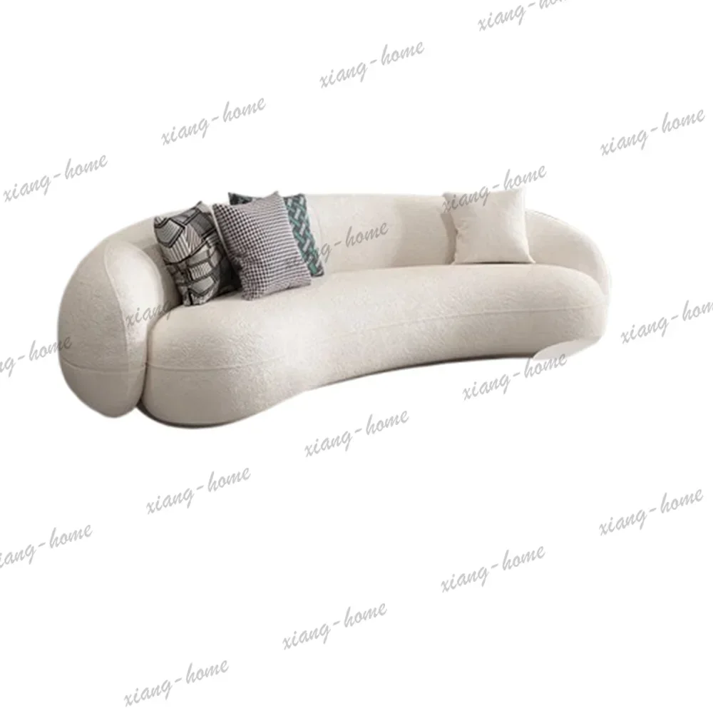 LSModern Nordic Curved Sofa Pillow Living Room Cozy Reading Coffee Bar Stylish Canape Salon Perfect Elegant Spaces Home Furnitur