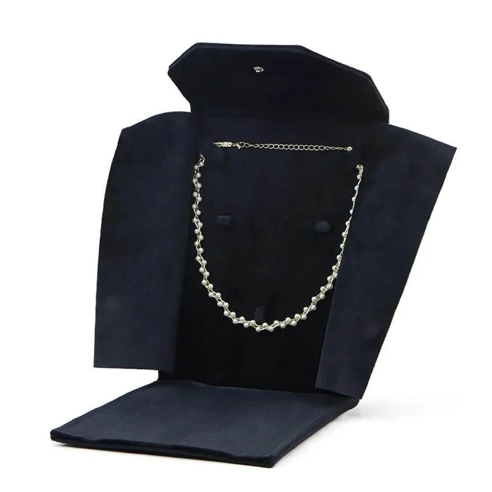 

Foldable Storage Bag Velvet Snap Button Closure Jewelry Organizer Pouch Portable Jewelry Storage Box