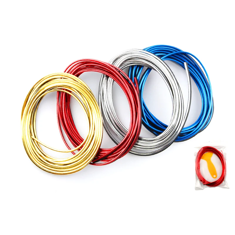 Shiny Car Flexible Interior Edge Gap Moulding Decorative Strip Trim Line 5 Meters