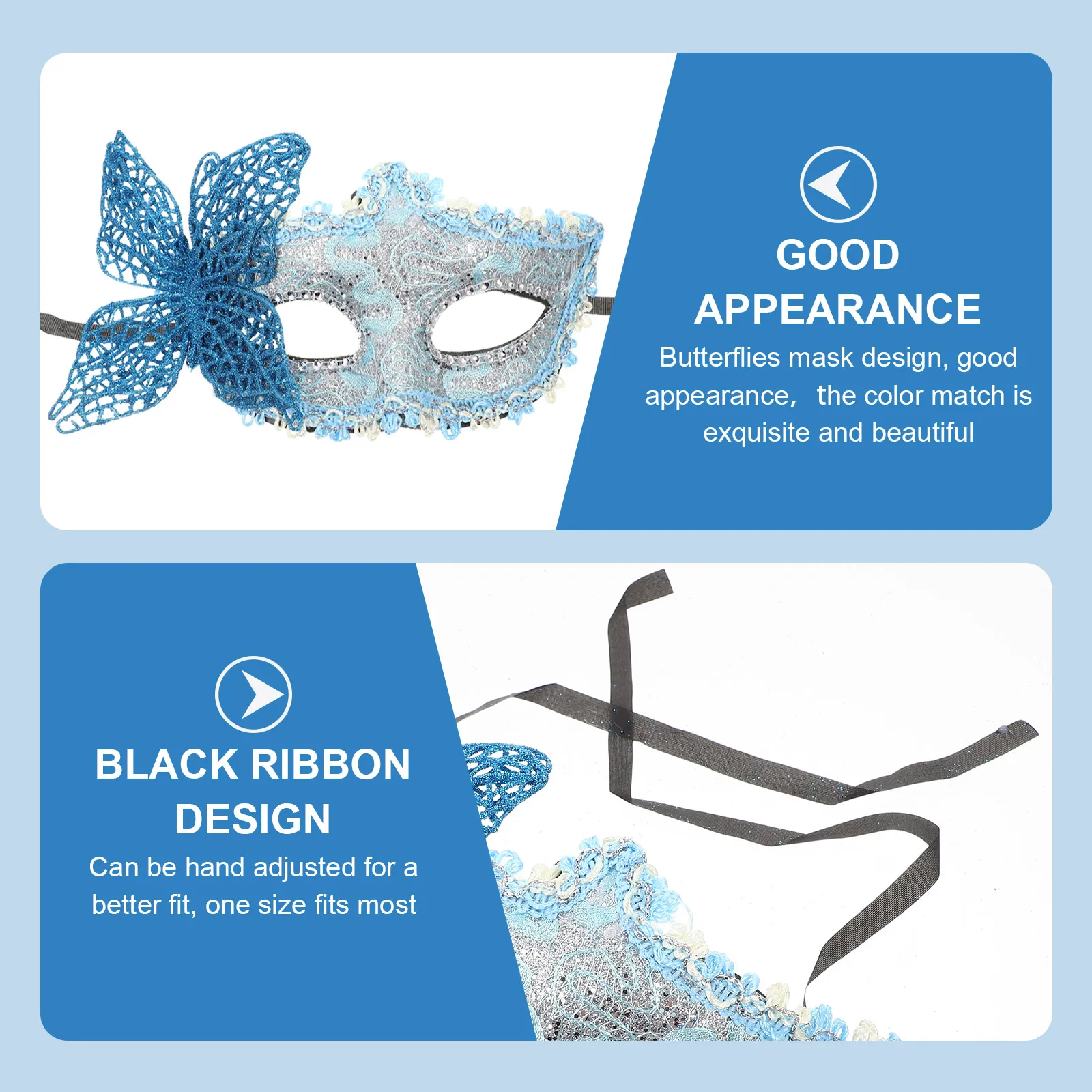 

Lace Masks Butterfly The Costume Woman Steampunk Cover Blue Plastic Masquerade Half Face for Women Travel