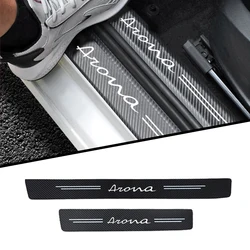 4pcs car accessories Carbon fiber cloth Door Sill Strip Welcome Pedal Trim For SEAT Arona Car Styling Stickers