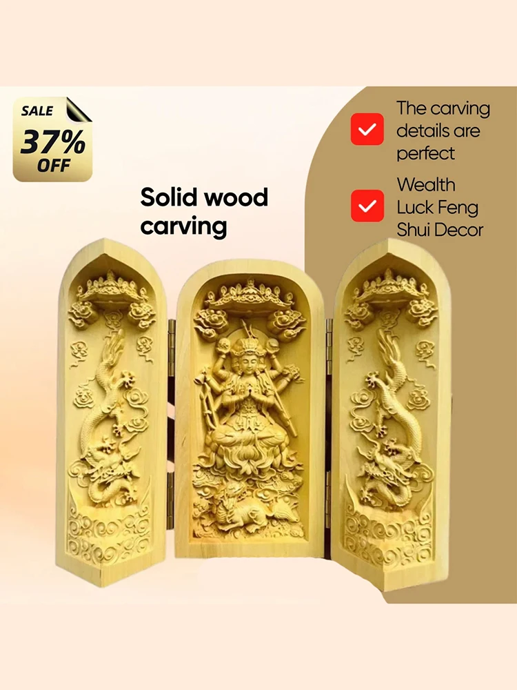 

Деревянная статуэтка Гуаньинь QIANFANEIVES