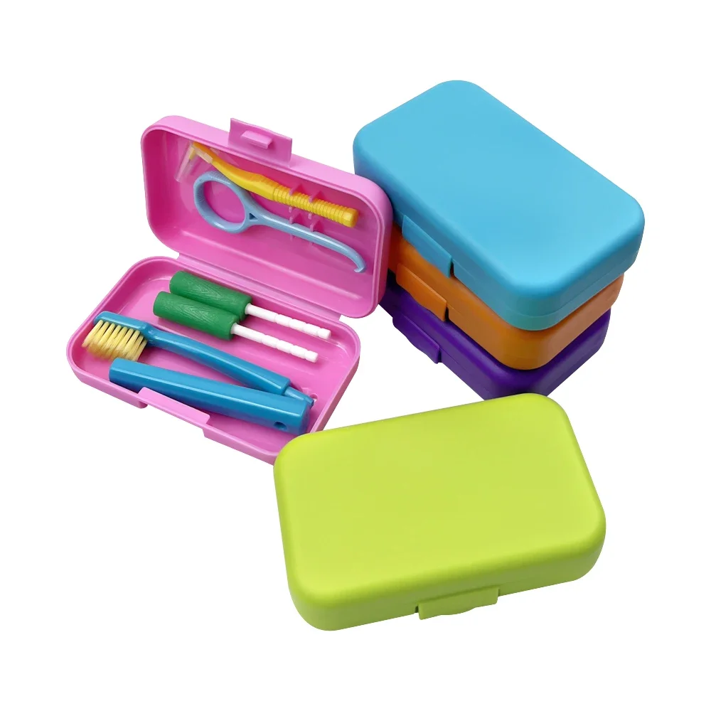 20 Box Portable Toothbrush Box Orthodontic Oral Hygiene Tools Kits Interdental Brush Tongue Scraper Travel Toothbrush