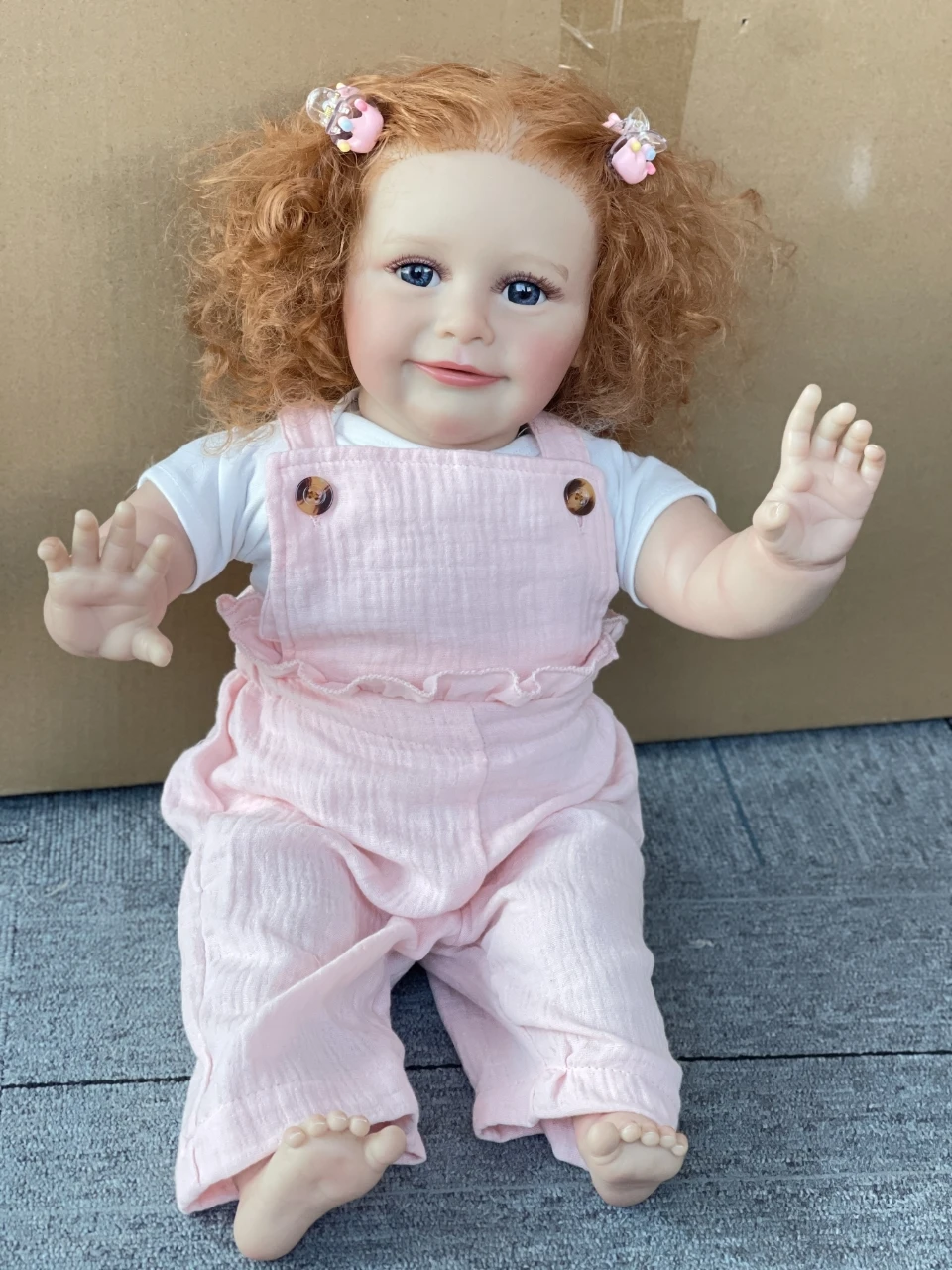 22Inch Soft Cloth Body Zoe Lifelike Toddler Reborn Doll Real photos Multiple Layers Painting With Visible Veins Hand-Rooted Hair