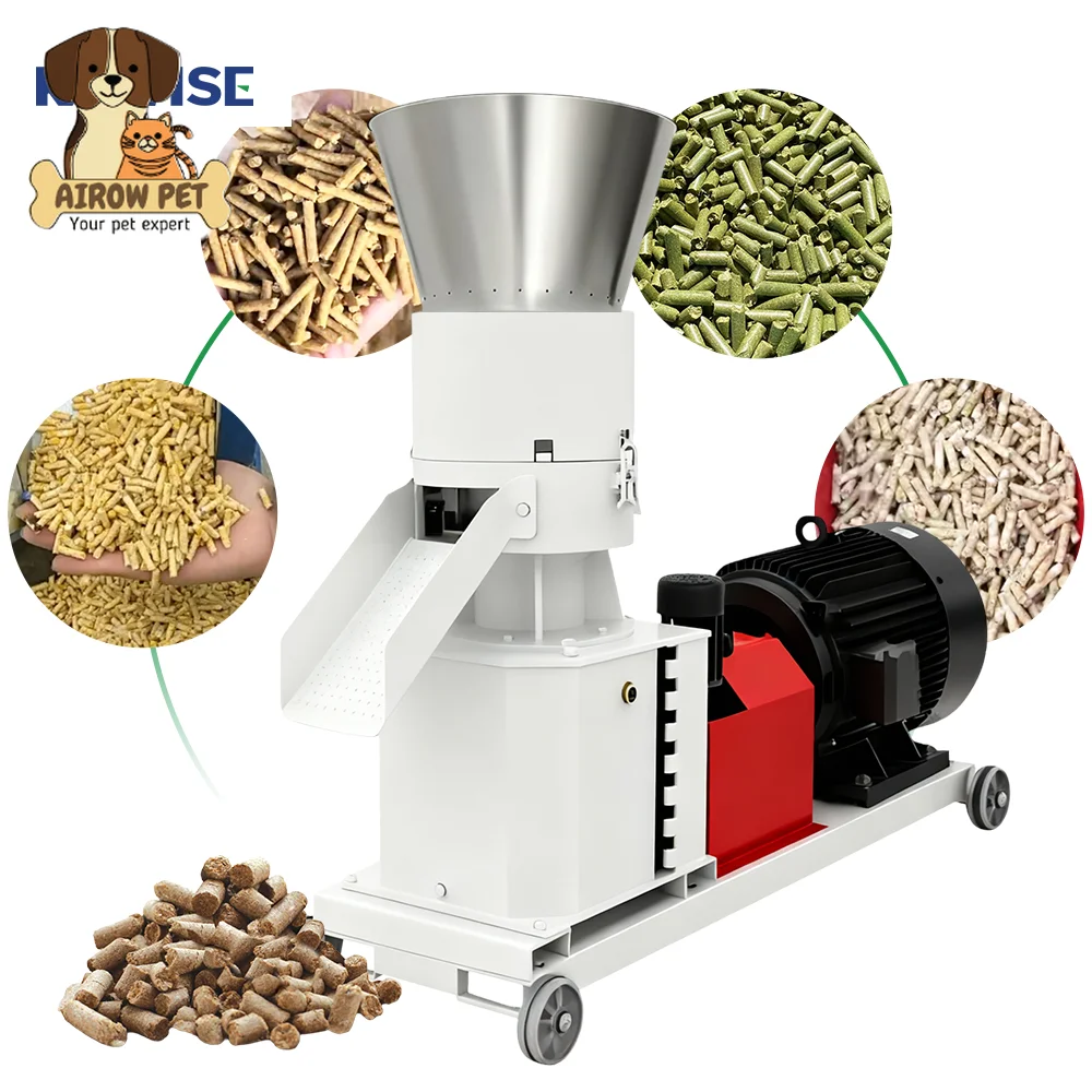 AIROW Alfalfa Pellet Machine Forage Grass Feed Pelletizer for Cattle Cow and Goat With Fiber Saver