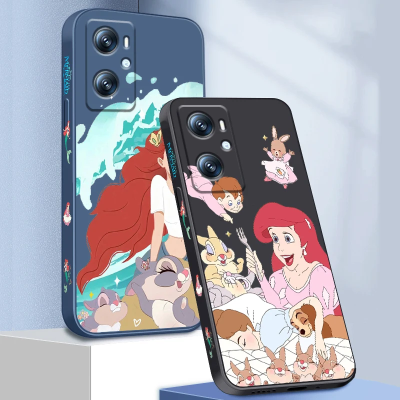 

Mermaid Disney Fashion Cartoon Liquid Left Rope For OPPO Find X6 X5 X3 A98 A96 A94 A93 A77 A76 A74 A72 A57 A53 A16 5G Cover