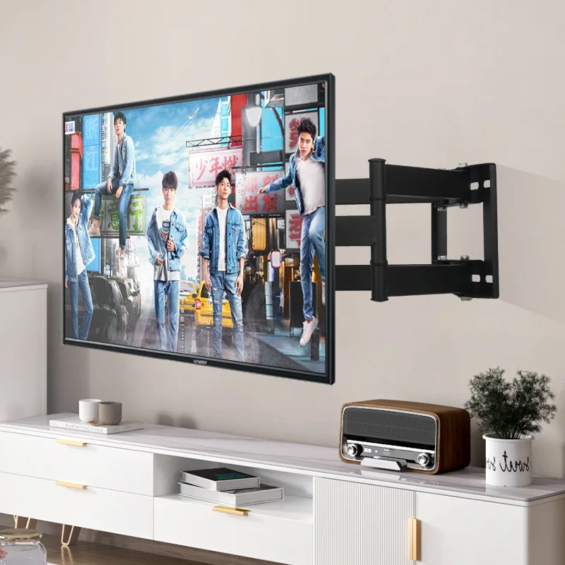 Full Motion Swivel & Telescopic TV Wall Mount, Universal Rotatable Television Bracket Fit 32-75 Inch Flat Screen TV