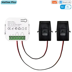 Tuya Smart Life WiFi Energy Monitor Bidirection 1/2 Channel with Clamp App Monitor Solar Produced and Consumed Power AC110V 240V