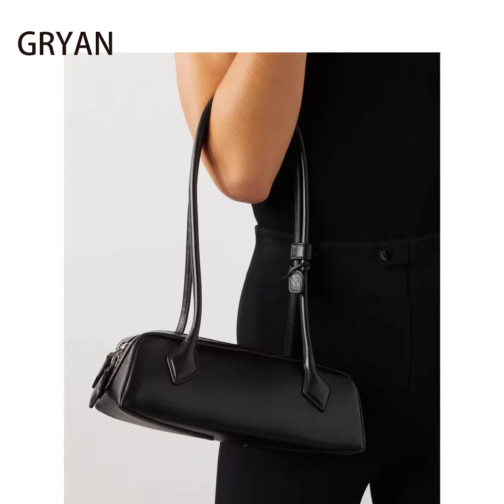 Advanced Sense Retro Ladies Shoulder Bags Trend 2024 Light Luxury Hot Sale Women Bolsas Femininas Genuine Leather Baguette Bag