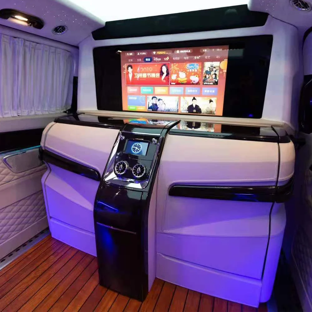 Custom Van Interior Accessories Conversion Half Partition Auto Bar With Hidden Folding Seat